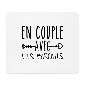 En Couple avec Biscuits, cadeau Fans de Biscuits - Tapis de souris (format paysage) - blanc - Devant