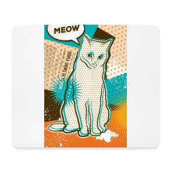 Katze MEOW, pop art, Collage - Mousepad (Querformat) - Weiß - Vorne
