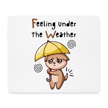 Feeling Under The Weather. Cat With Umbrella. - Mouse Pad (horizontal) - white - Front