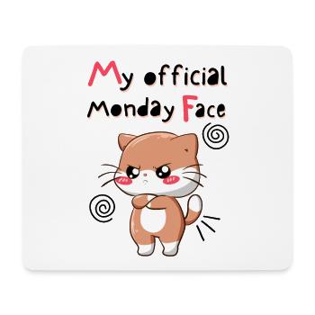 My Official Monday Face. White Version - Mouse Pad (horizontal) - white - Front