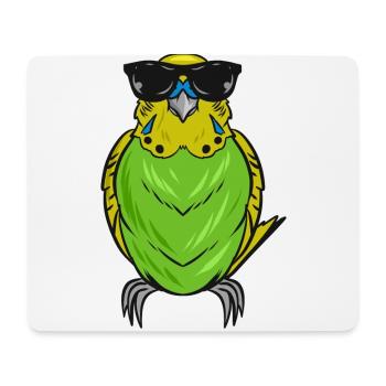 Wellensittich - Mousepad (Querformat) - Weiß - Vorne
