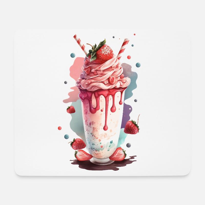 Strawberry Ice 1 - Mousepad (Querformat) - Weiß