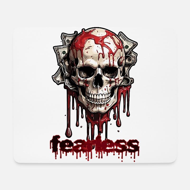 Furchtlos - Mousepad (Querformat) - Weiß