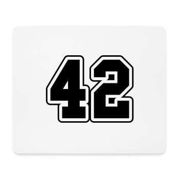 42 - Mousepad (Querformat) - Weiß - Vorne