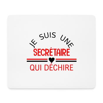 je suis une secrétaire qui déchire - Mousepad (Querformat) - Weiß - Vorne