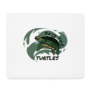 Sauvez l’eau des tortues vague de plastique marin - Tapis de souris (format paysage) - blanc - Devant