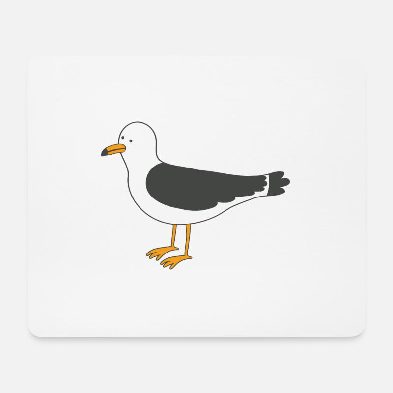 Möwe - Mousepad (Querformat) - Weiß