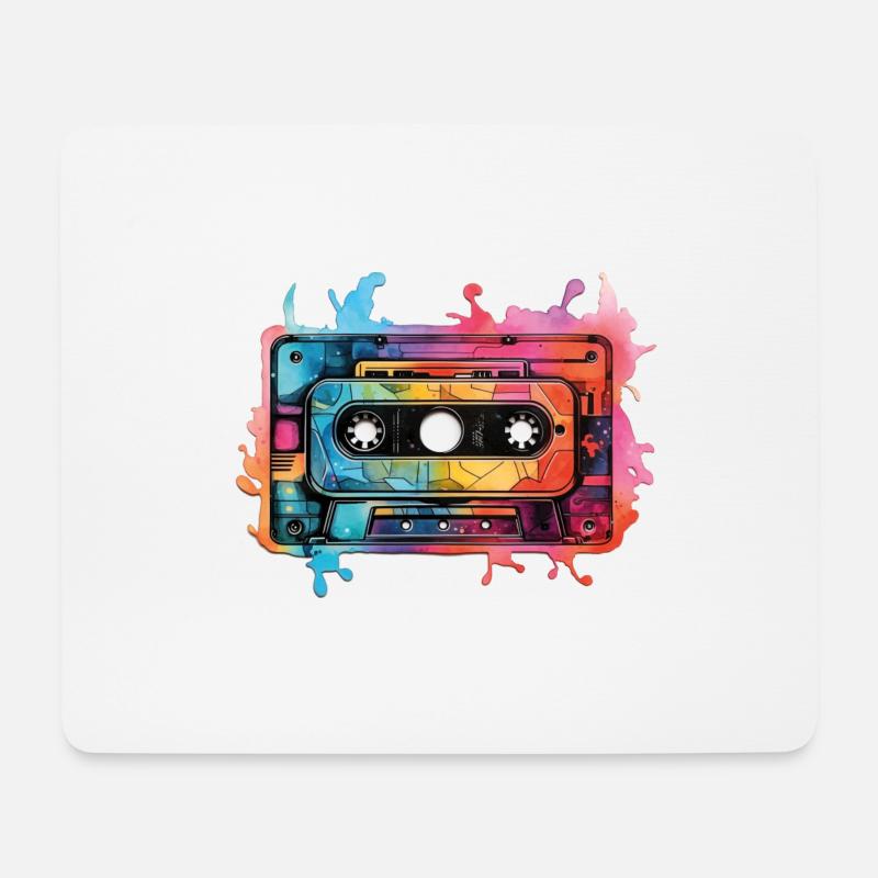 Kassette - Mousepad (Querformat) - Weiß