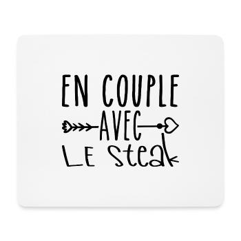 En Couple avec Steak, cadeau Fans de Steak - Tapis de souris (format paysage) - blanc - Devant