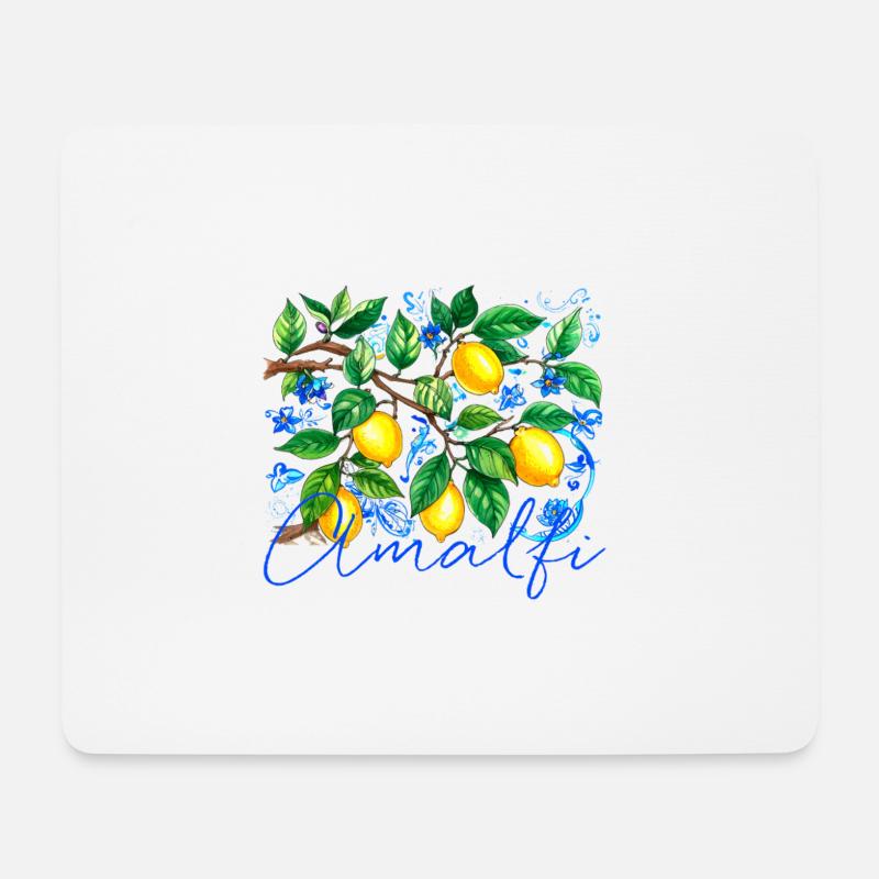 amalfi, zitronen, porzellan,keramik,zitrone - Mousepad (Querformat) - Weiß