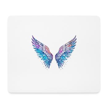 engelsflügel,federn,bunte flügel,graffiti,blau - Mousepad (Querformat) - Weiß - Vorne