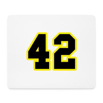 42 - Mousepad (Querformat) - Weiß - Vorne