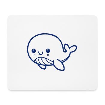 Süßer Wal Geschenk Idee blau - Mousepad (Querformat) - Weiß - Vorne