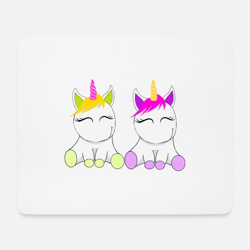 Einhörner Freunde - Mousepad (Querformat) - Weiß