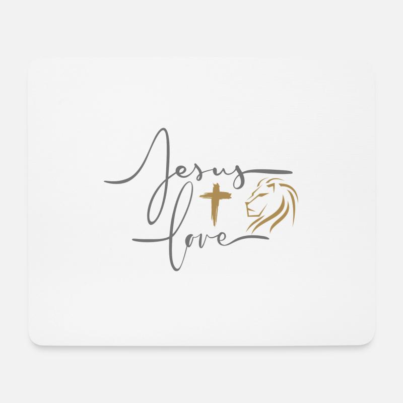 Jesus love (Lion) - Mousepad (Querformat) - Weiß
