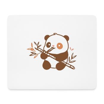 Kuschelpanda mit Bambus - Mousepad (Querformat) - Weiß - Vorne