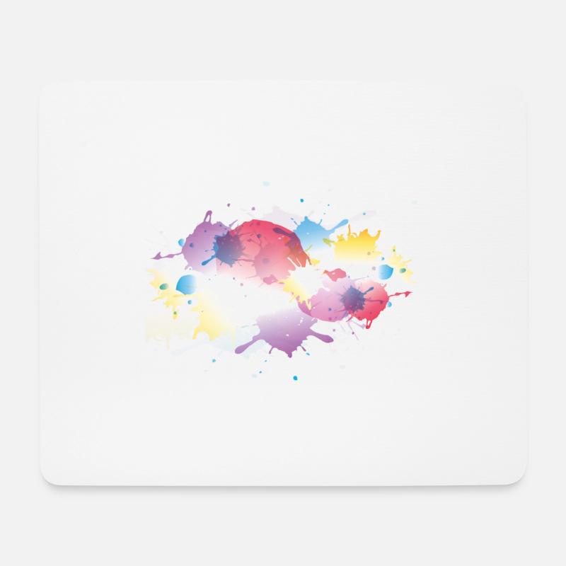 Farbverlauf Klecks Farbspritzer Kunst Geschenk - Mousepad (Querformat) - Weiß