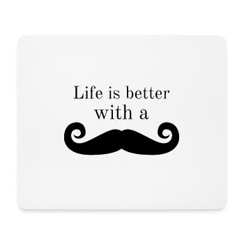 Schnurrbart - Mousepad (Querformat) - Weiß - Vorne