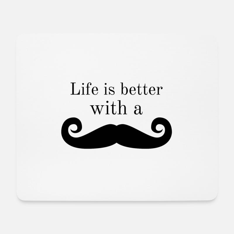 Mustache - Mouse Pad (horizontal) - white