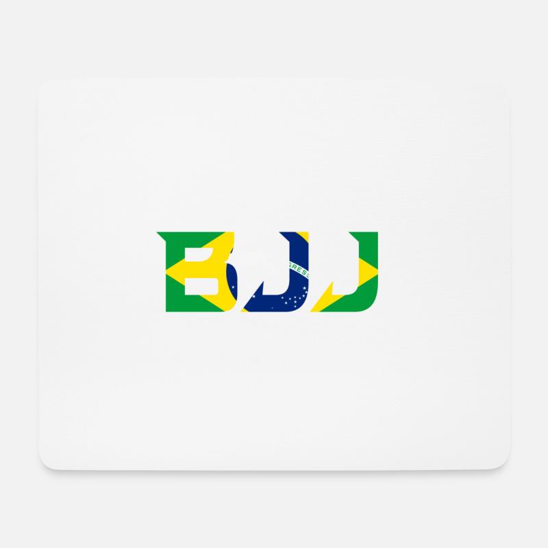 BJJ-Shirt - Mousepad (Querformat) - Weiß