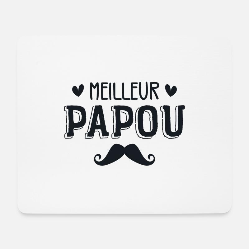 Meilleur PAPOU - Tapis de souris (format paysage) - blanc