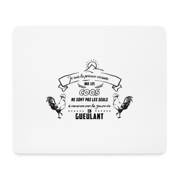 Je suis la preuve vivante que les coqs - Tapis de souris (format paysage) - blanc - Devant