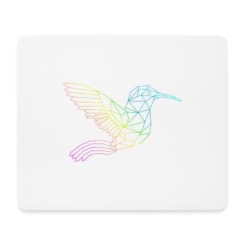 Hummingbird geomatrical line art (gOT it!) - Mouse Pad (horizontal) - white - Front