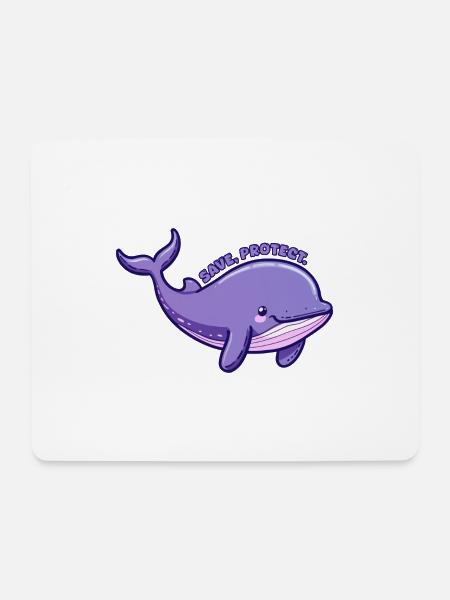 Save Protect - Purple Whale - Sticker - Mouse Pad (horizontal) - white