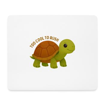 Zu cool, um Turtle zu überstürzen - Mousepad (Querformat) - Weiß - Vorne