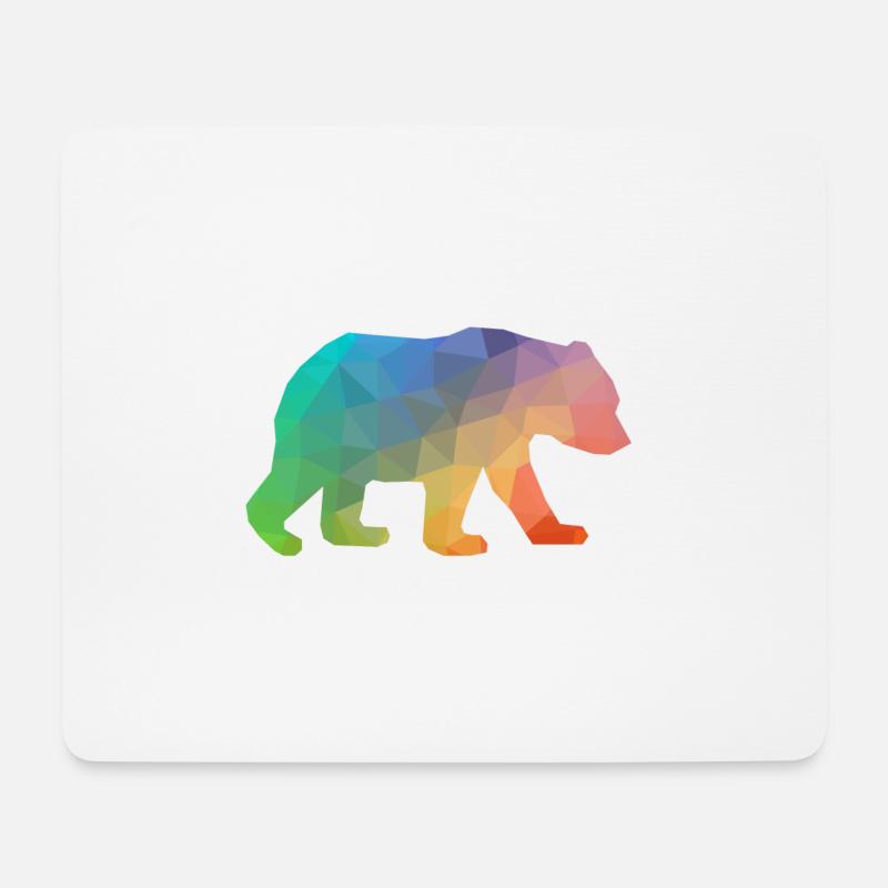 Bunter Dreieckdesignbär - Mousepad (Querformat) - Weiß