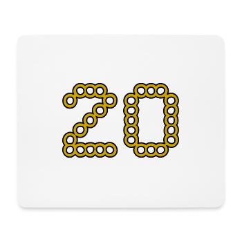 20. 20 ANS. 20e ANNIVERSAIRE. ANNIVERSAIRE 20 ANS. - Tapis de souris (format paysage) - blanc - Devant