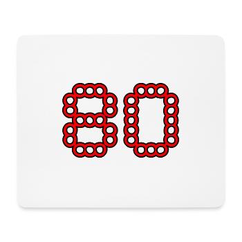 80. 80 ANS. 80e ANNIVERSAIRE. ANNIVERSAIRE 80 ANS. - Tapis de souris (format paysage) - blanc - Devant