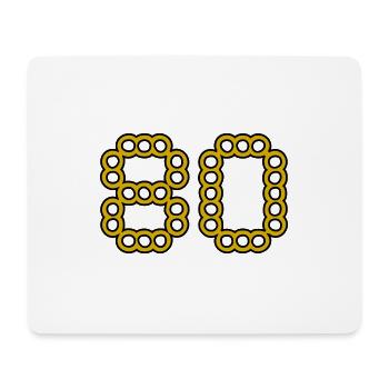 80. 80 ANS. 80e ANNIVERSAIRE. ANNIVERSAIRE 80 ANS. - Tapis de souris (format paysage) - blanc - Devant