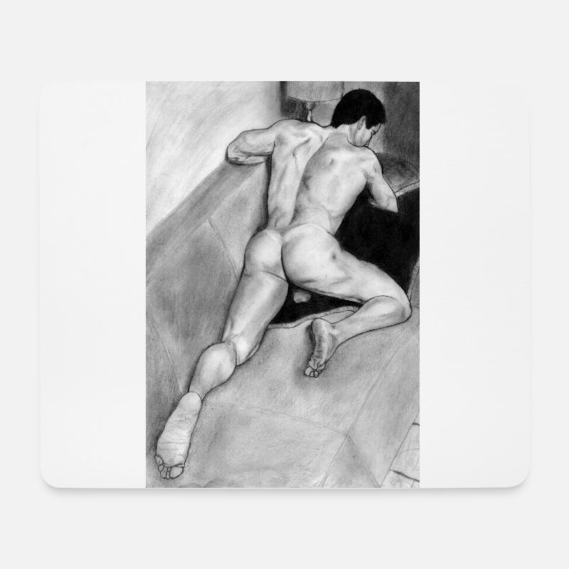 Pencil man ass - Mouse Pad (horizontal) - white