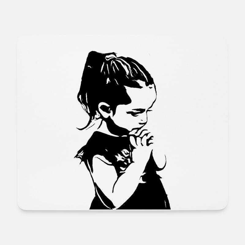 Mädchen - Mousepad (Querformat) - Weiß
