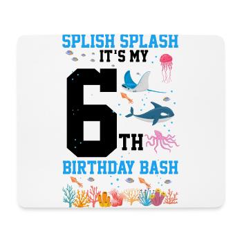 Biologie marine Fête d’anniversaire Anniversaire 6 - Tapis de souris (format paysage) - blanc - Devant