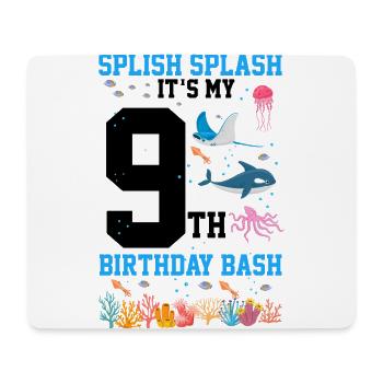 Marine Biology Birthday Party 9 Years Nine - Mouse Pad (horizontal) - white - Front