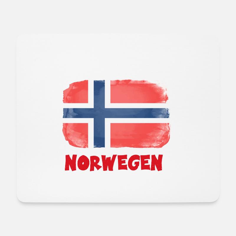 Zweimal nach Norwegen Flagge Urlaub Geschenk - Mousepad (Querformat) - Weiß