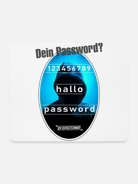 Password Kapuze grau - Mousepad (Querformat) - Weiß
