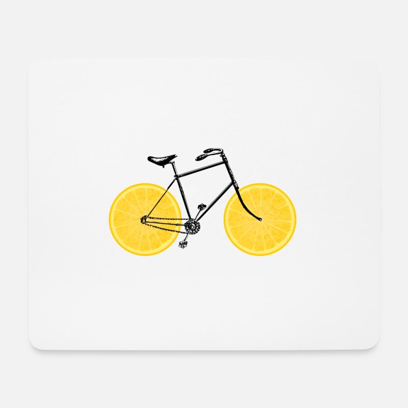 Fahrrad Zitrone - Mousepad (Querformat) - Weiß