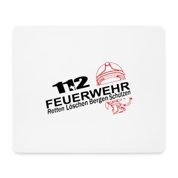Feuerwehr 112 - Mousepad (Querformat) - Weiß - Vorne