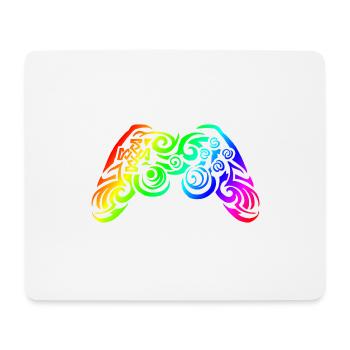 Controller Regenbogen Tribal Tattoo Gaming - Mousepad (Querformat) - Weiß - Vorne