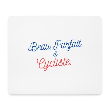 Beau parfait et Cycliste - Tapis de souris (format paysage) - blanc - Devant