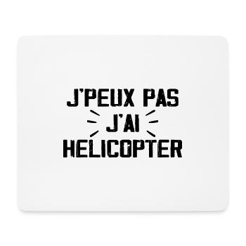 Je Peux Pas J'ai Hélicopter - Tapis de souris (format paysage) - blanc - Devant