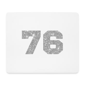 76 Silberner Glitzer - 76. Jahrestag - Mousepad (Querformat) - Weiß - Vorne