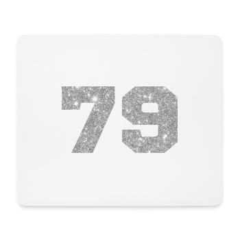 Number 79 Silver Glitter - 79th Anniversary - Mouse Pad (horizontal) - white - Front