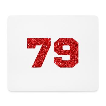 Number 79 Red Glitter - 79th Anniversary - Mouse Pad (horizontal) - white - Front