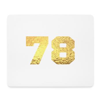 Number 78 Gold Glitter - 78th Anniversary - Mouse Pad (horizontal) - white - Front
