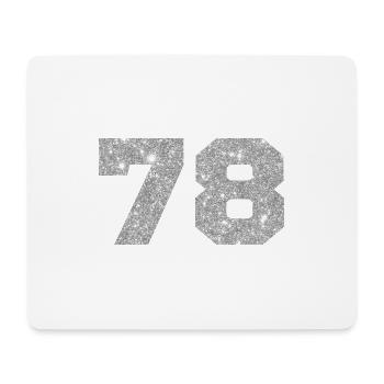 Number 78 Silver Glitter - 78th Anniversary - Mouse Pad (horizontal) - white - Front