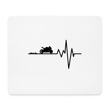 Véritable passion pour un tour de moto hobby! - Tapis de souris (format paysage) - blanc - Devant